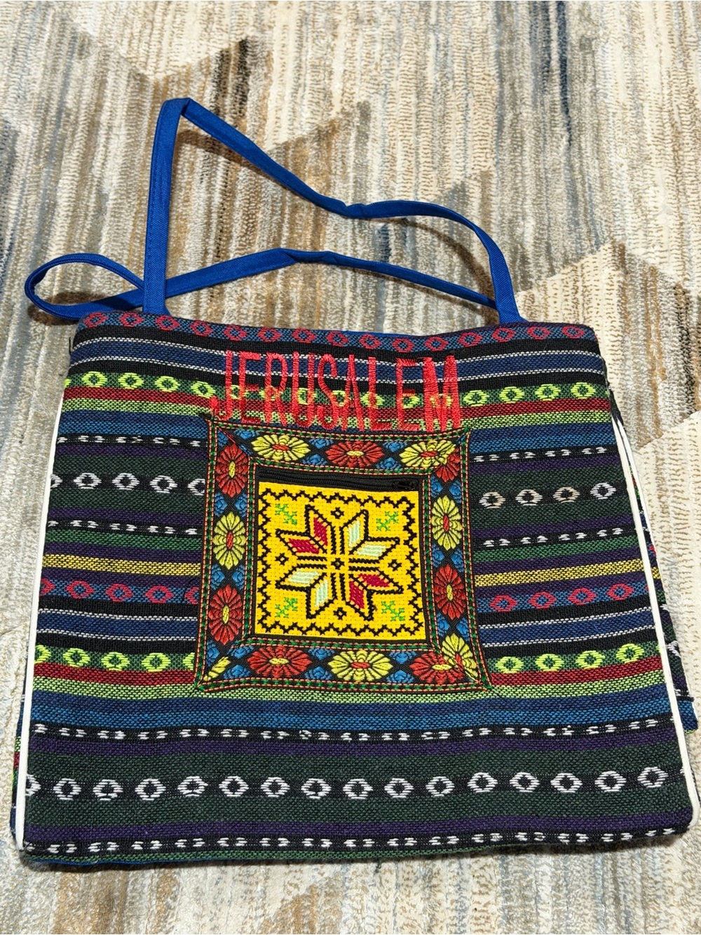 Jerusalem Embroidered Multicolor Ethnic Tote Bag